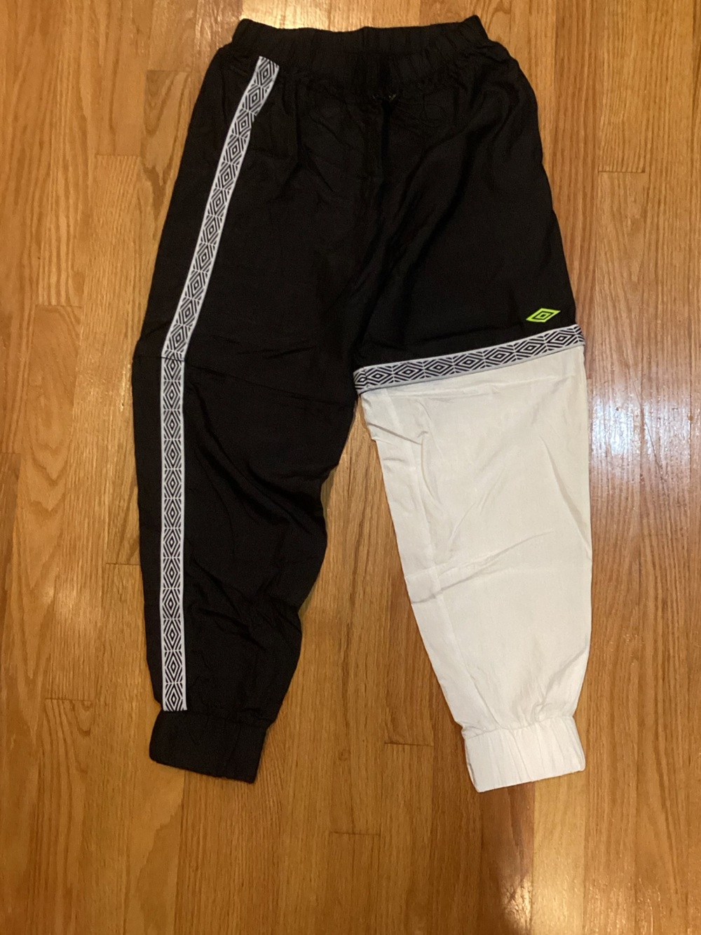 Two-Tone Black and White Track Pants